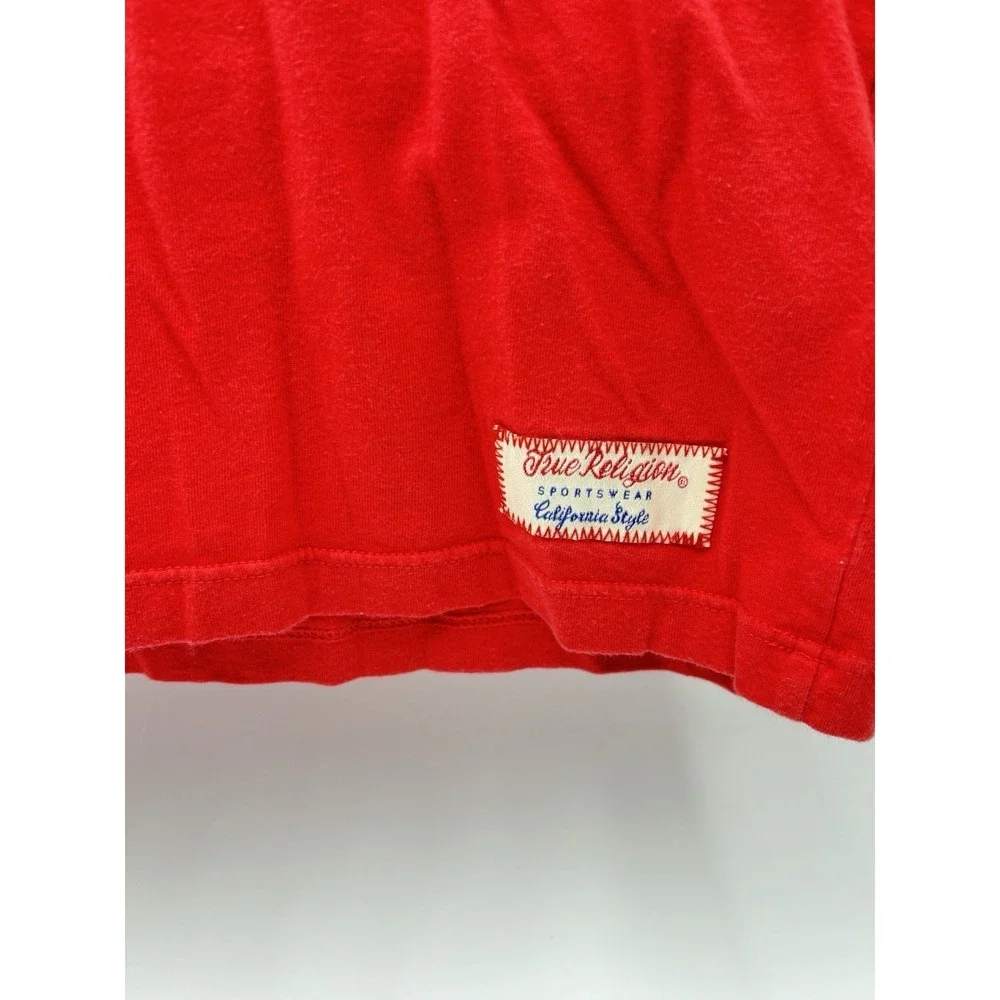 True Religion Red Logo Tee Shirt Men's Medium USA Y2K Streetwear Graphic
